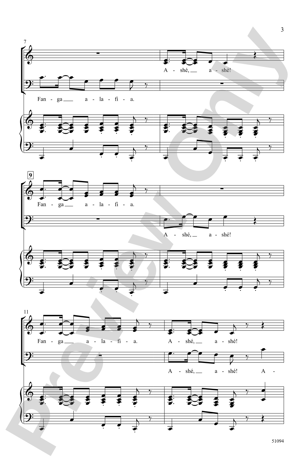 Fanga Alafia: 3-Part Mixed Choral Octavo