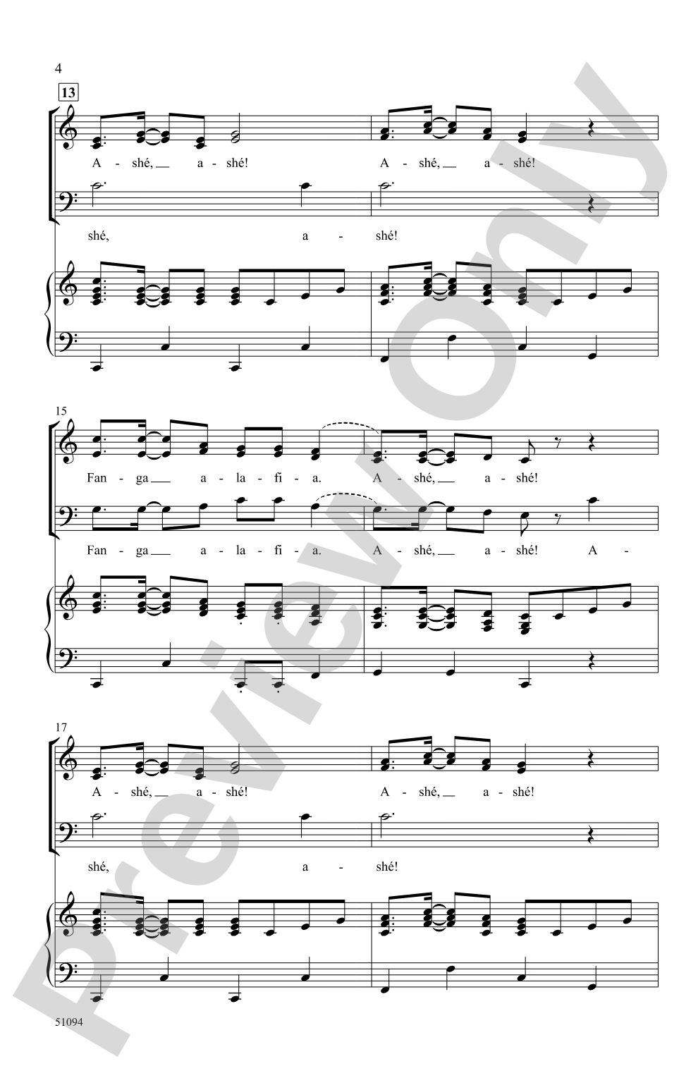 Fanga Alafia: 3-Part Mixed Choral Octavo