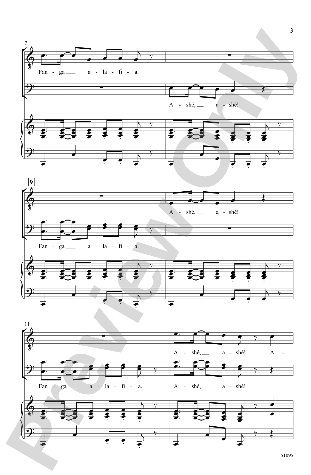 Fanga Alafia: TBB Choral Octavo