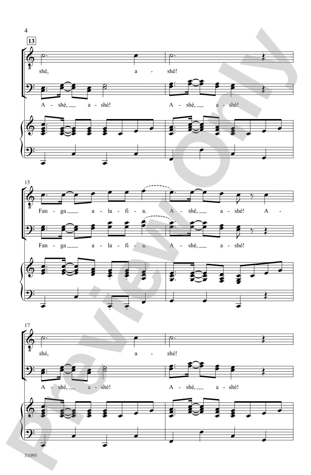 Fanga Alafia: TBB Choral Octavo