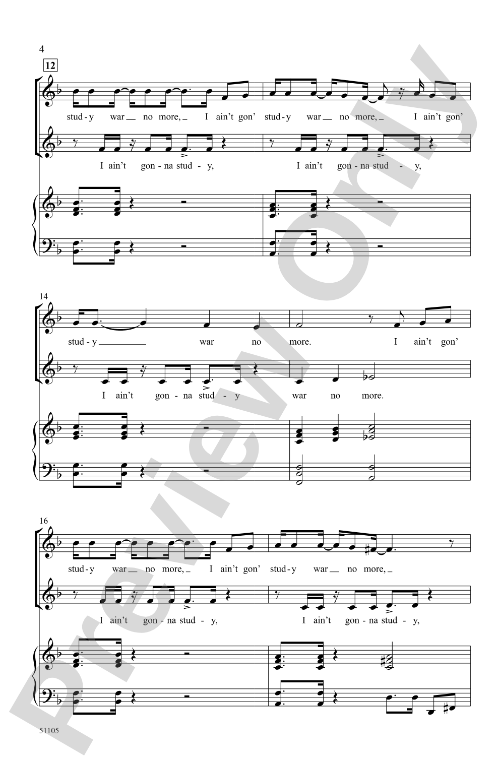 Down by the Riverside: 2-Part Choral Octavo