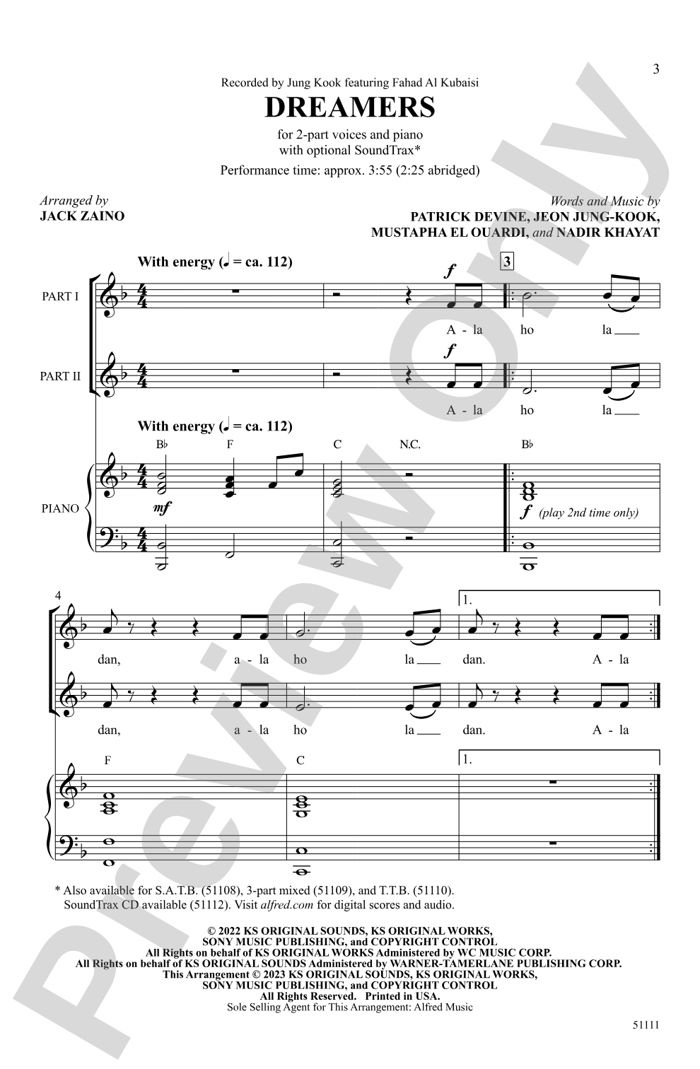 Dreamers: 2-Part Choral Octavo