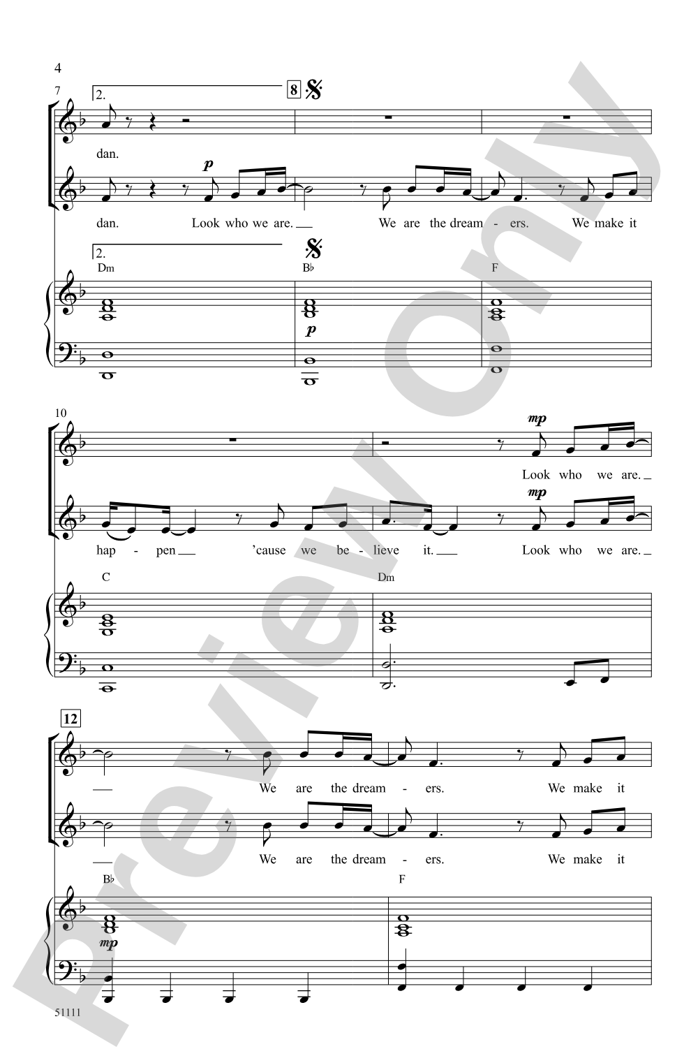 Dreamers: 2-Part Choral Octavo