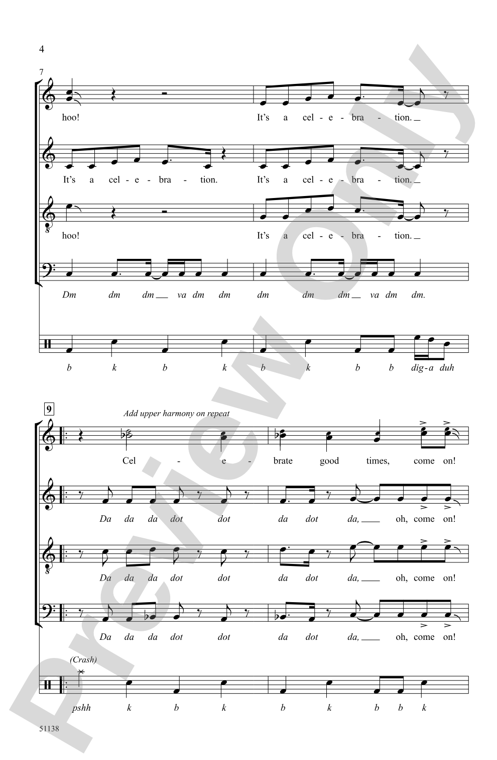 Celebration: SATB, <i>a cappella</i> Choral Octavo