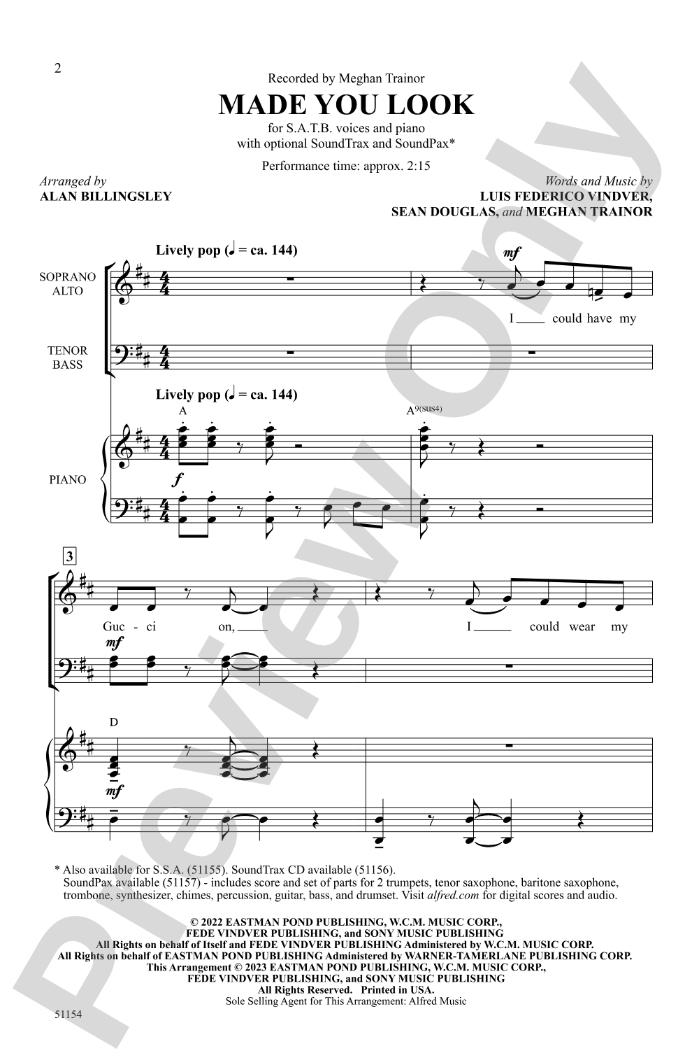Made You Look: SATB Choral Octavo