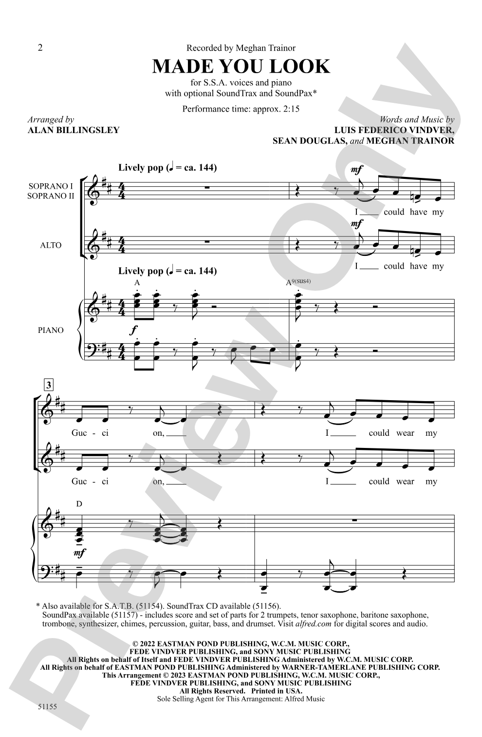 Made You Look: SSA Choral Octavo