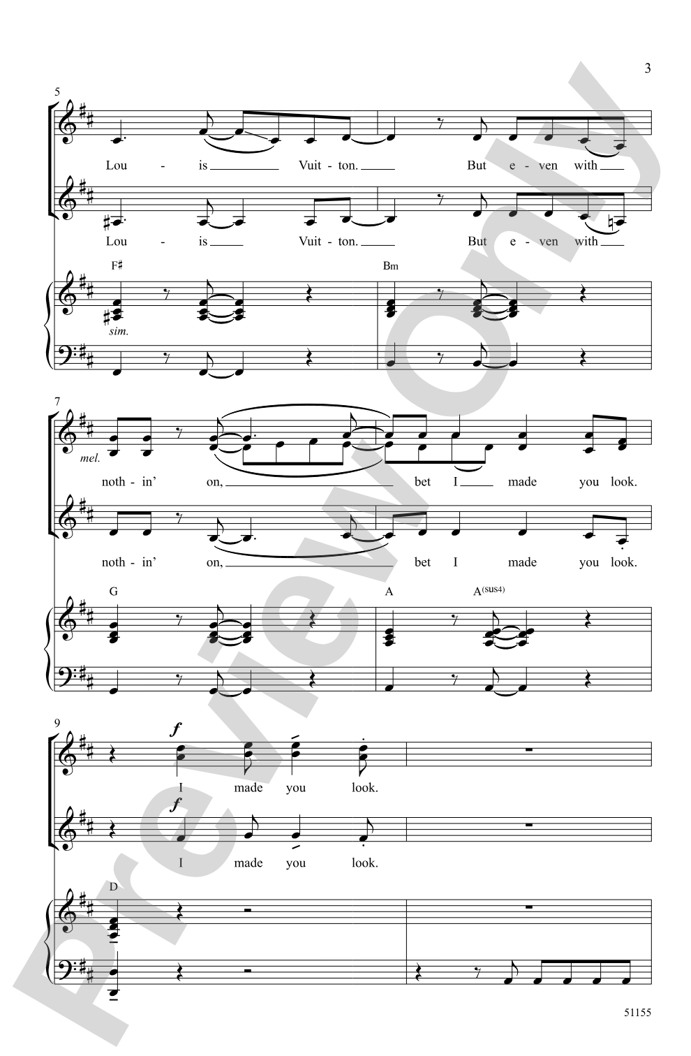 Made You Look: SSA Choral Octavo