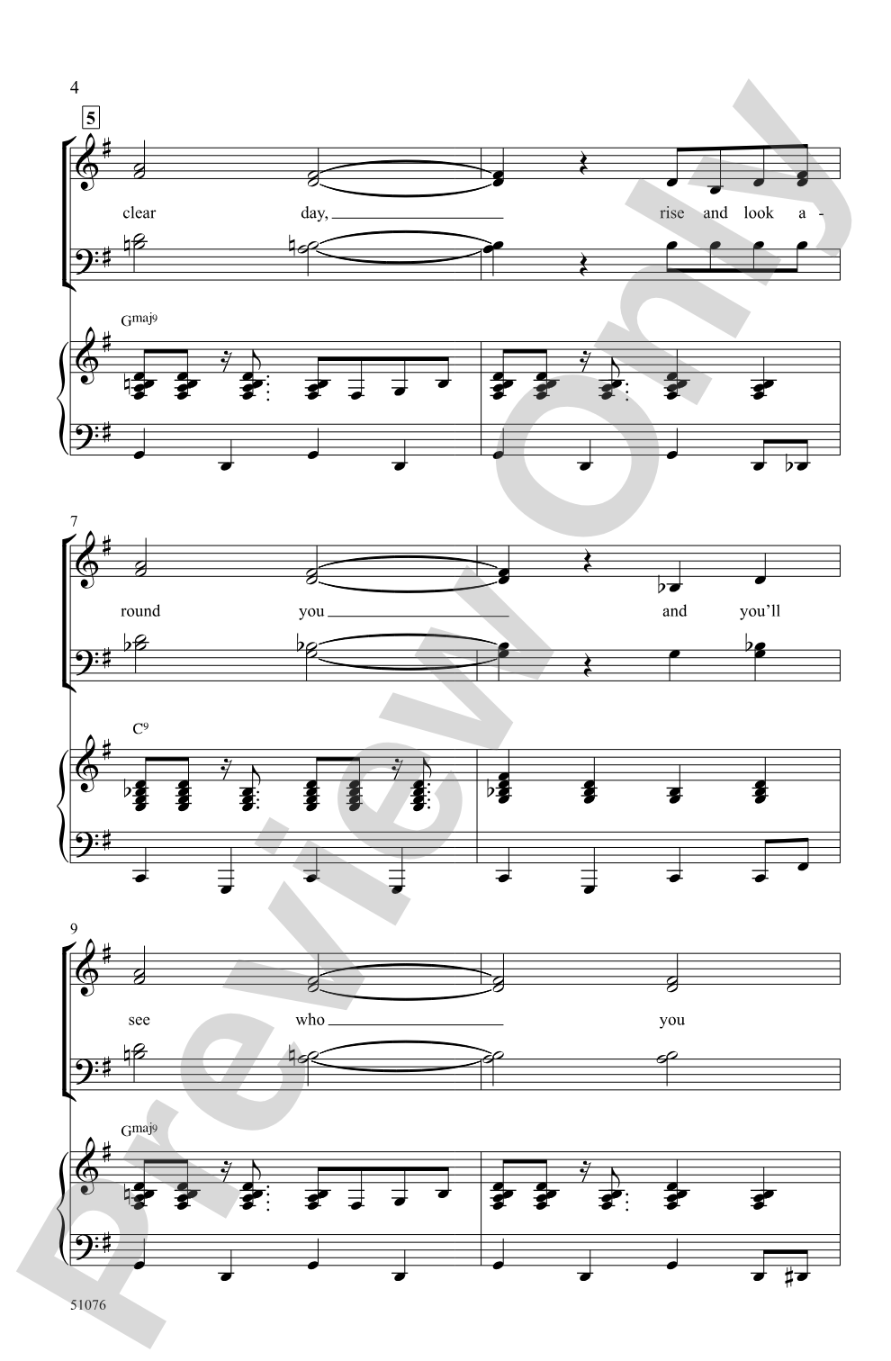 On a Clear Day: SATB Choral Octavo