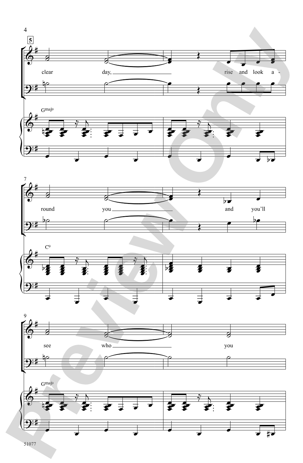On a Clear Day: SAB Choral Octavo