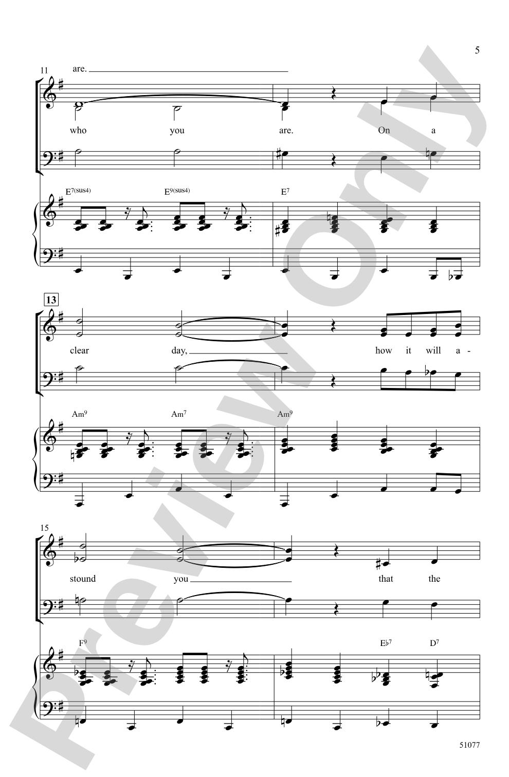 On a Clear Day: SAB Choral Octavo