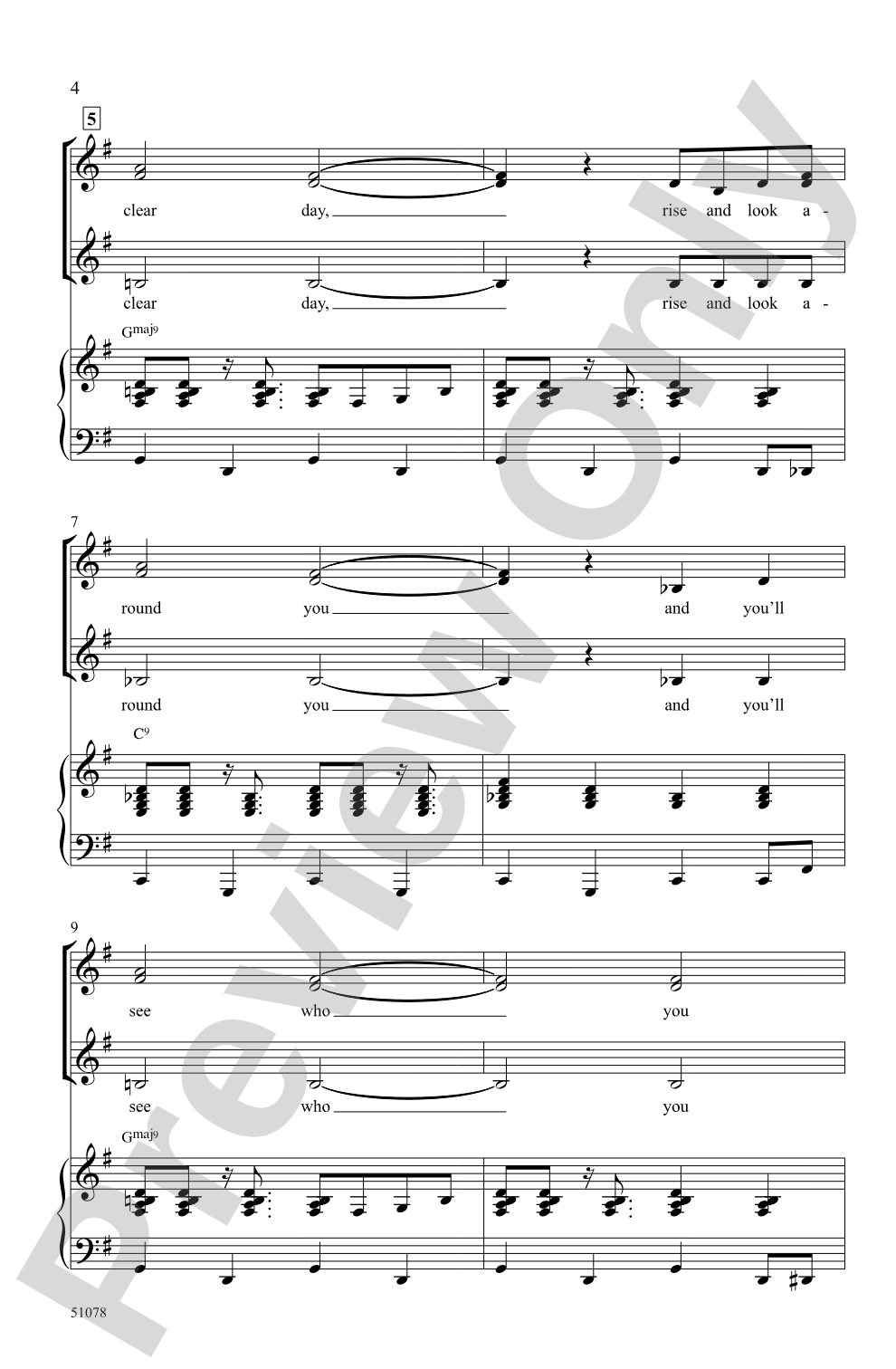 On a Clear Day: SSA Choral Octavo