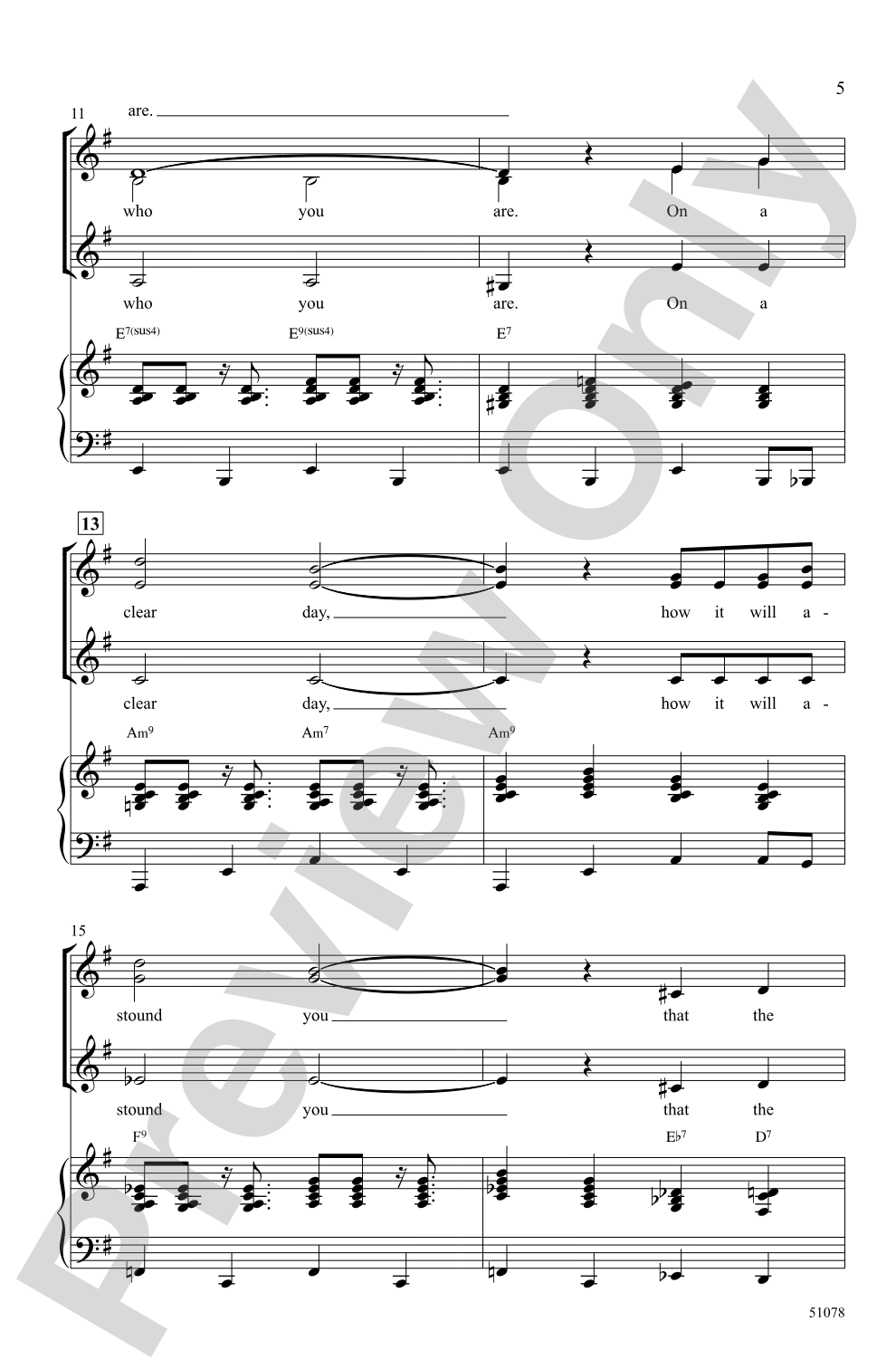 On a Clear Day: SSA Choral Octavo