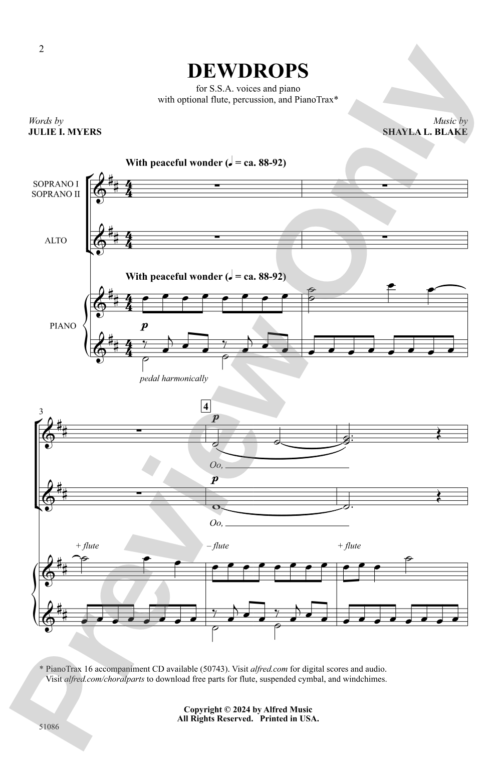 Dewdrops: SSA Choral Octavo