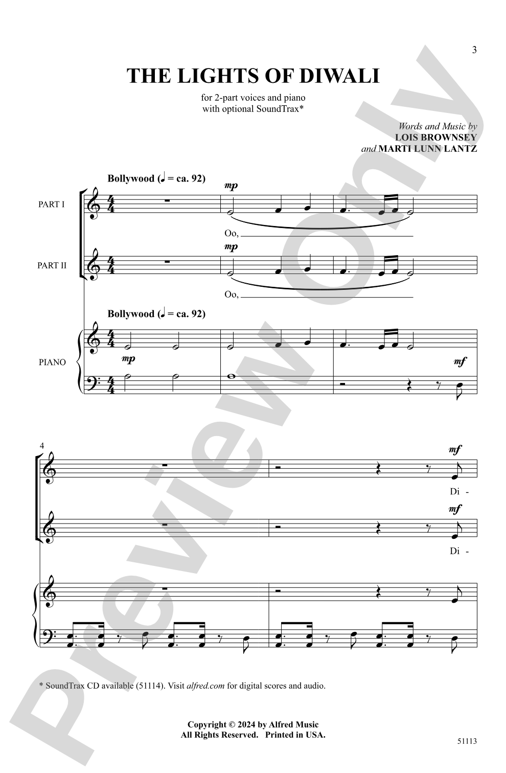 The Lights of Diwali: 2-Part Choral Octavo
