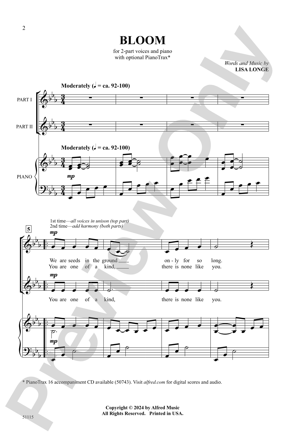 Bloom: 2-Part Choral Octavo