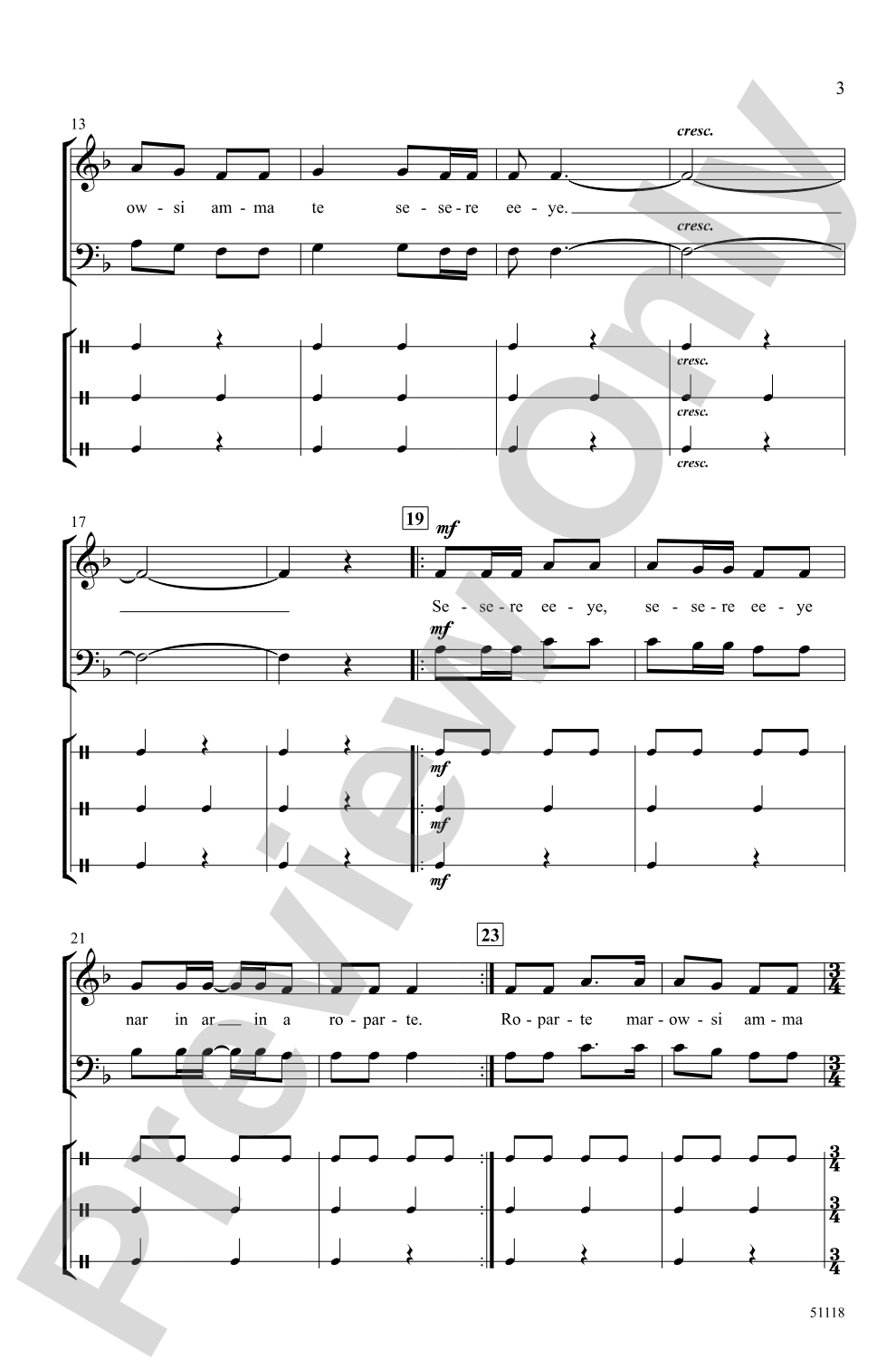 Sesere Eeye: SATB Choral Octavo