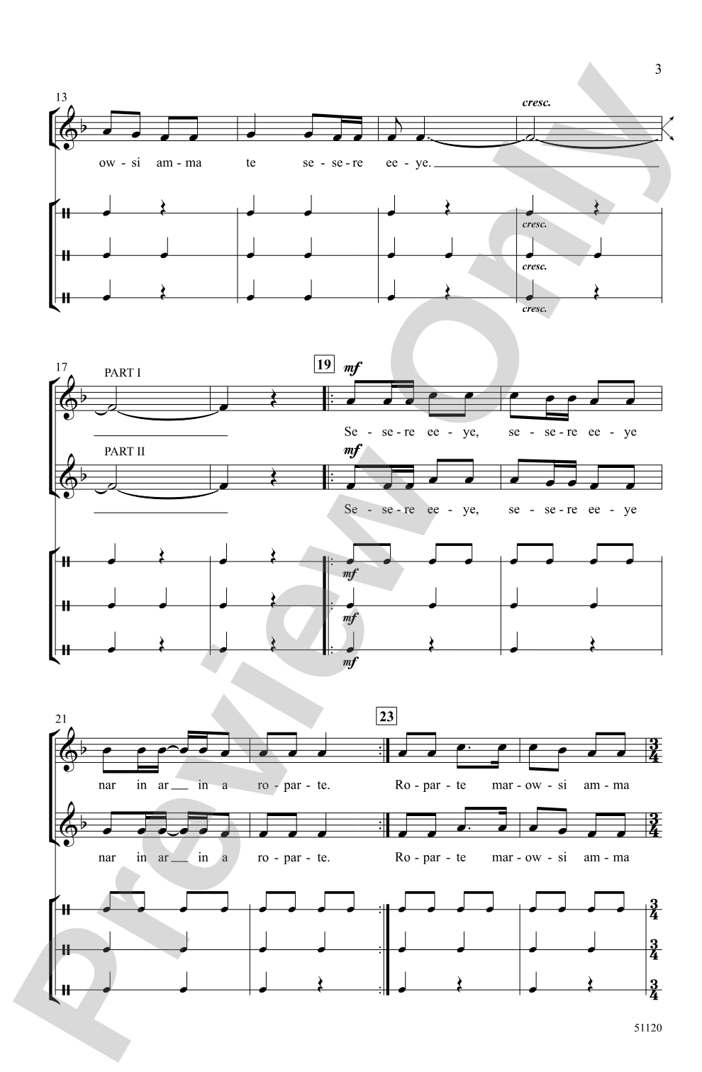 Sesere Eeye: 2-Part Choral Octavo
