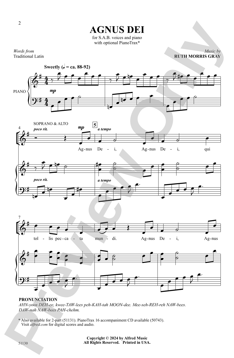 Agnus Dei: 3-Part Mixed Choral Octavo