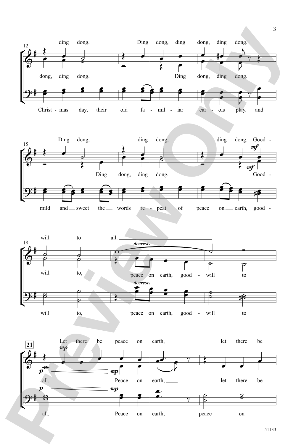 I Heard the Bells: SATB <i>a cappella </i> Choral Octavo