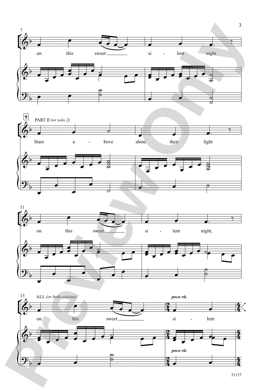 Sweet Silent Night: 2-Part Choral Octavo
