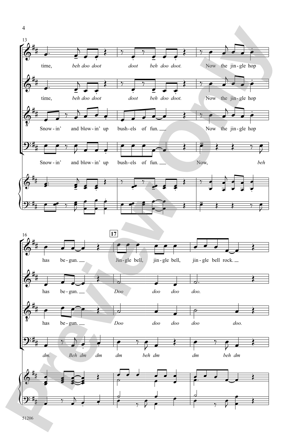 Jingle Bell Rock: SATB, <i>a cappella</i> Choral Octavo