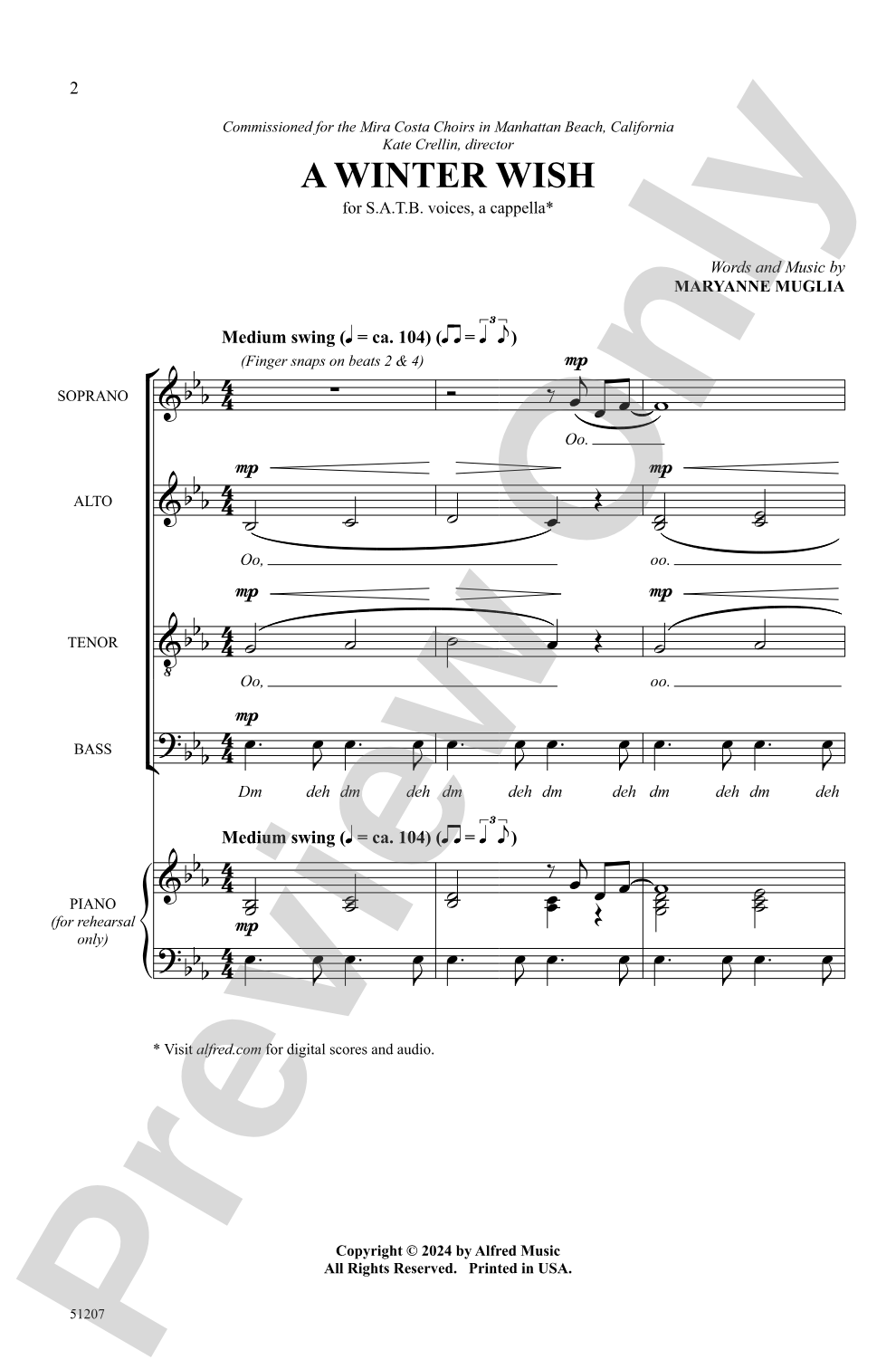 A Winter Wish: SATB <i>a cappella</i> Choral Octavo