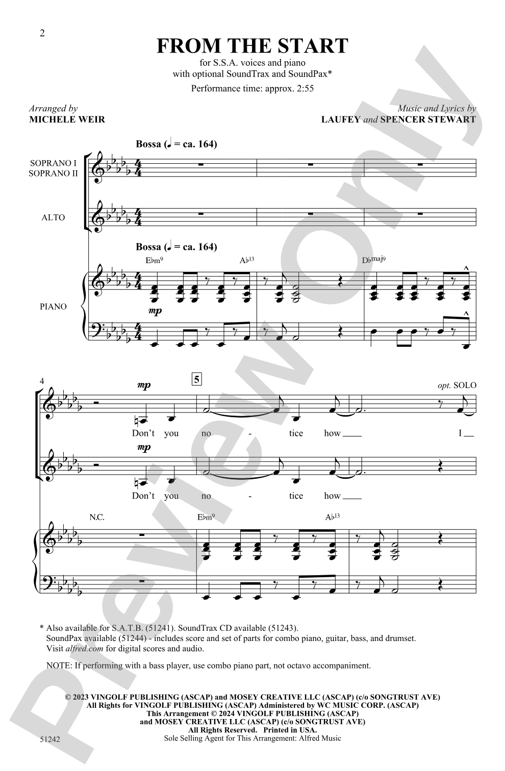 From the Start: SSA Choral Octavo