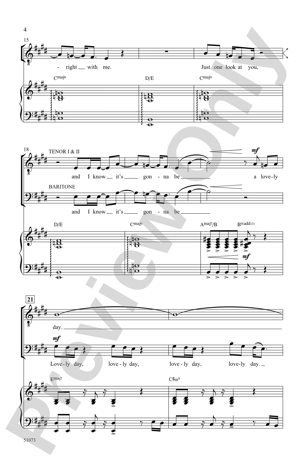 Lovely Day: TTB Choral Octavo