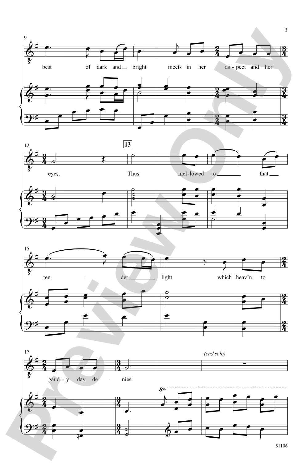 She Walks in Beauty: TTBB Choral Octavo