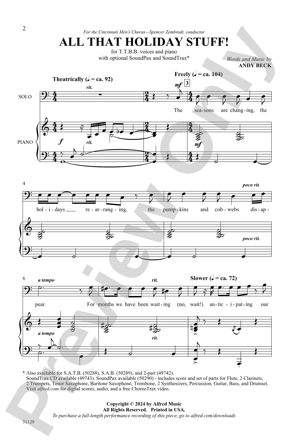 All That Holiday Stuff!: TTBB Choral Octavo