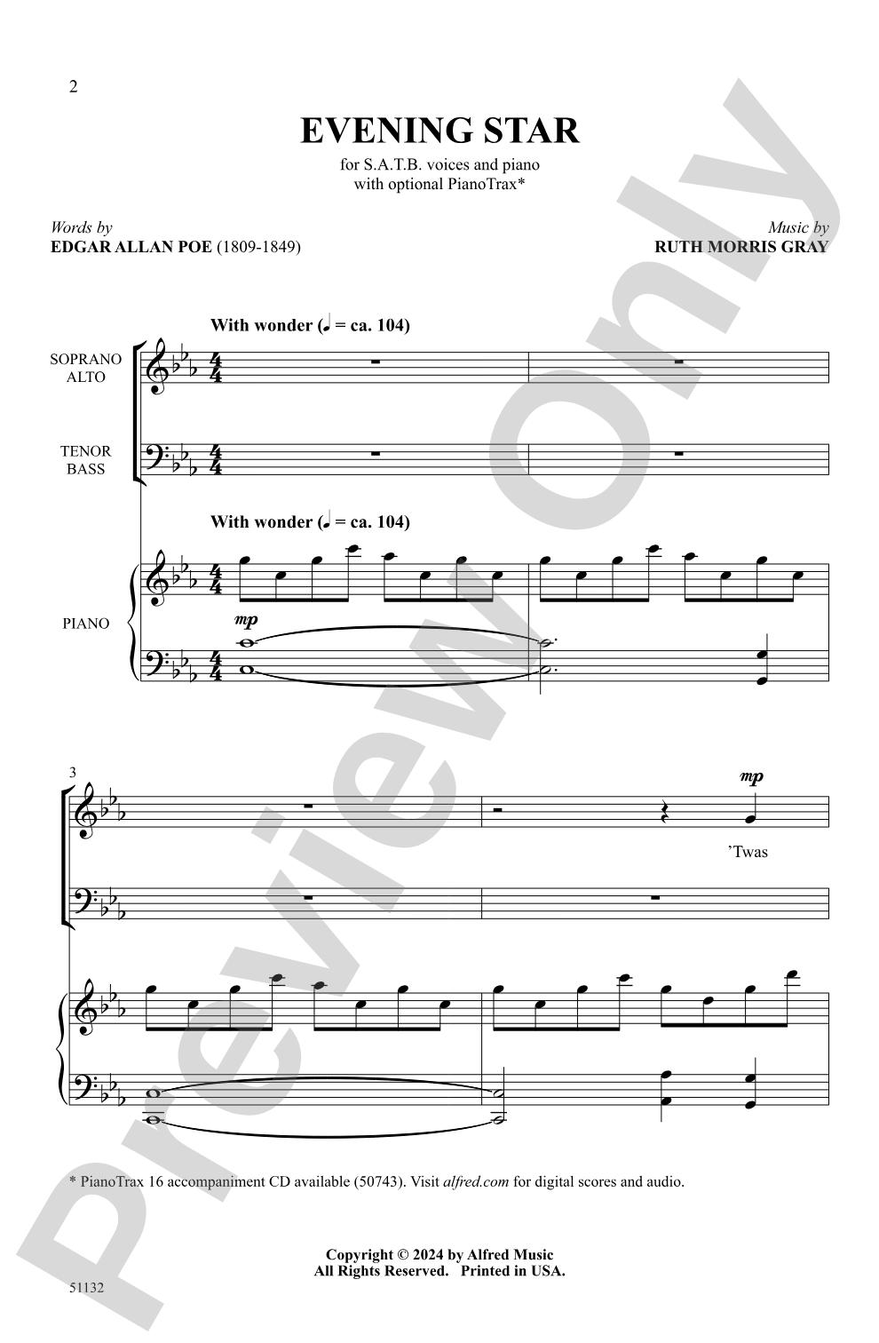 Evening Star: SATB Choral Octavo