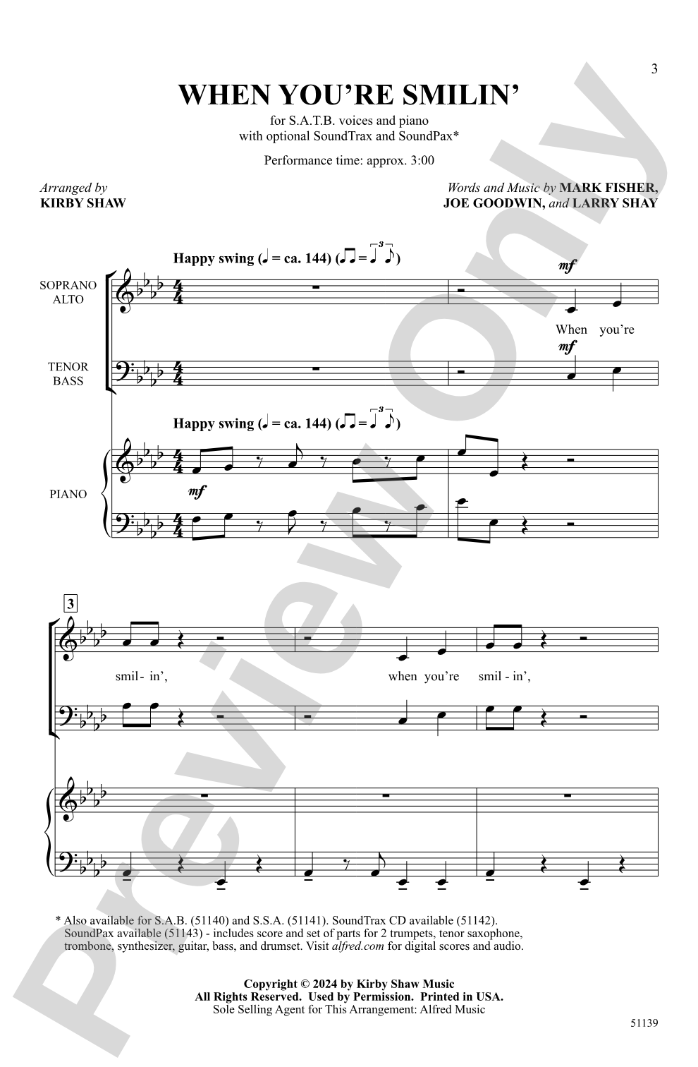 When You're Smilin': SATB Choral Octavo