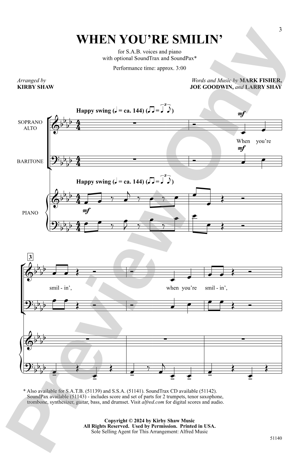 When You're Smilin': SAB Choral Octavo