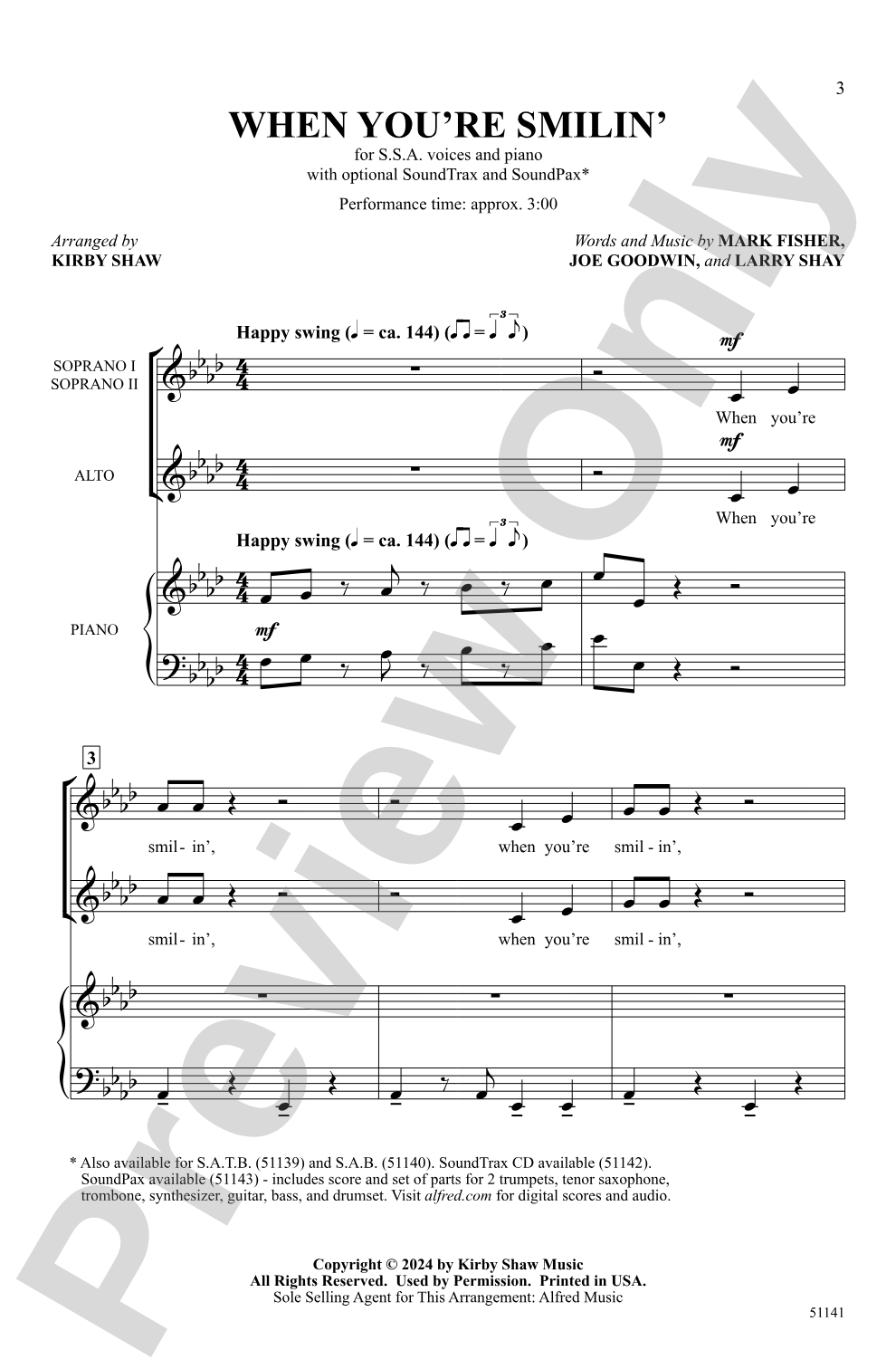 When You're Smilin': SSA Choral Octavo