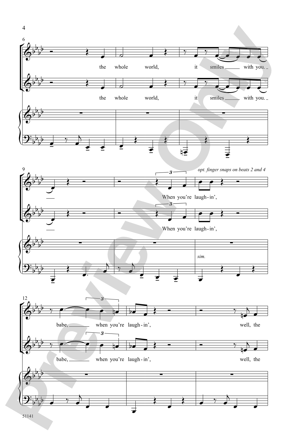 When You're Smilin': SSA Choral Octavo