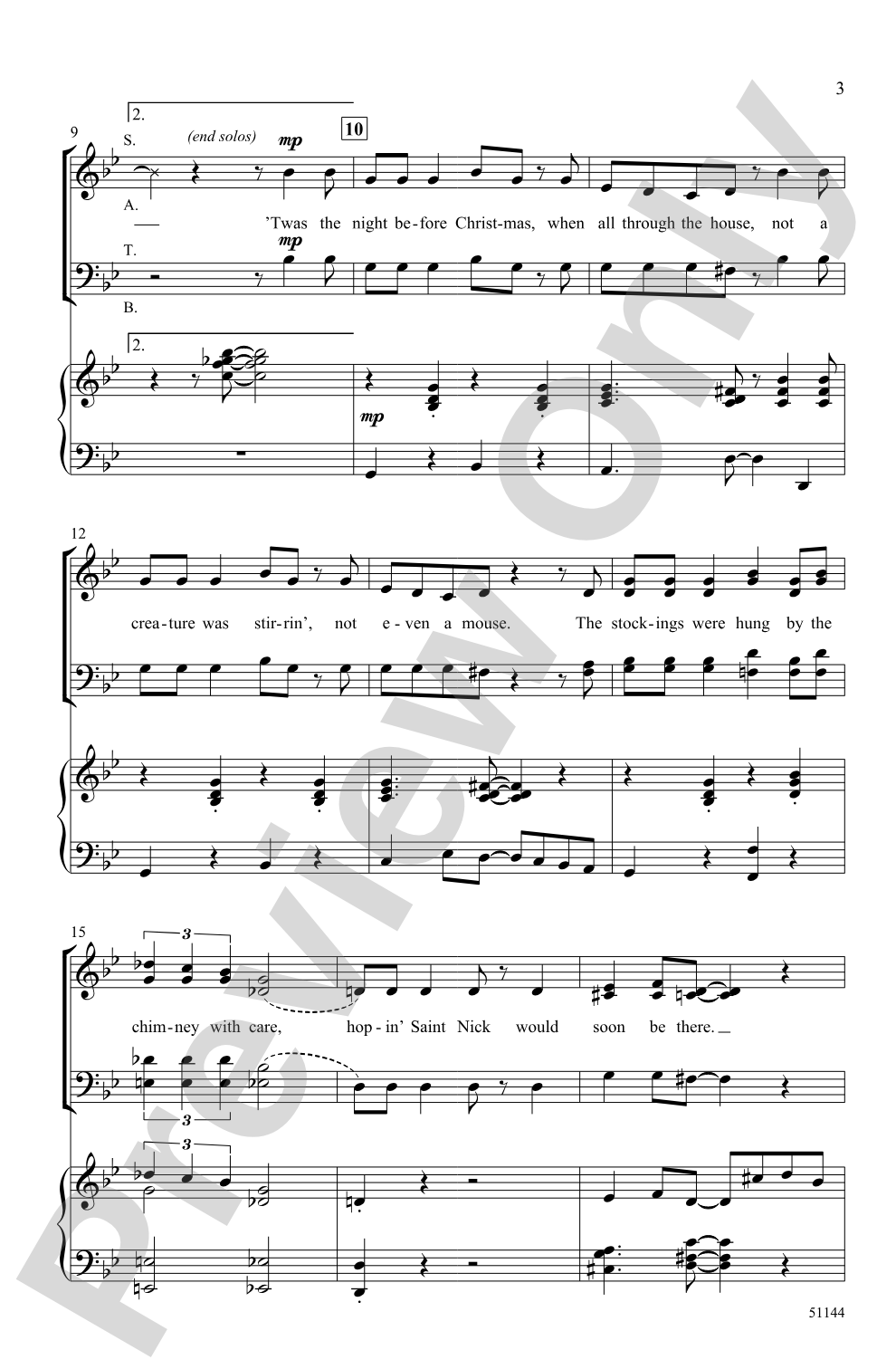 'Twas the Night Before Christmas: SATB Choral Octavo