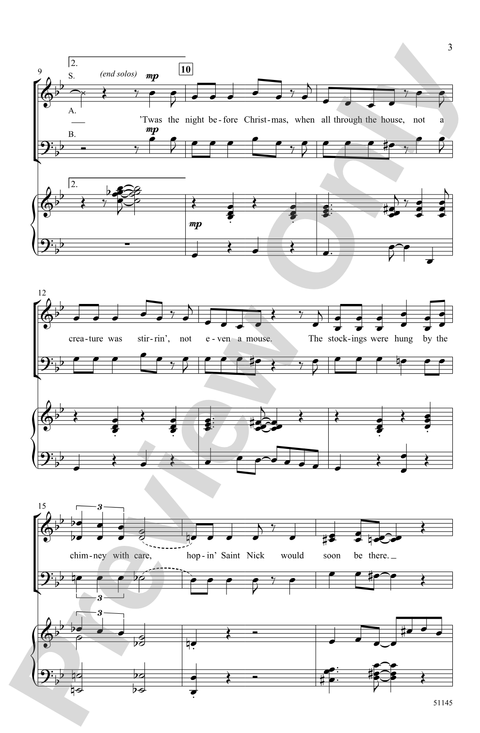 'Twas the Night Before Christmas: SAB Choral Octavo