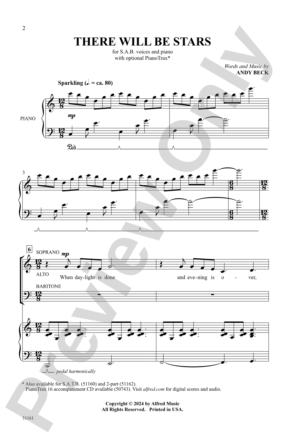 There Will Be Stars: SAB Choral Octavo