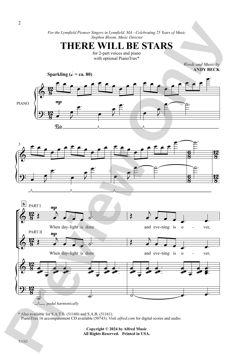 There Will Be Stars: 2-Part Choral Octavo