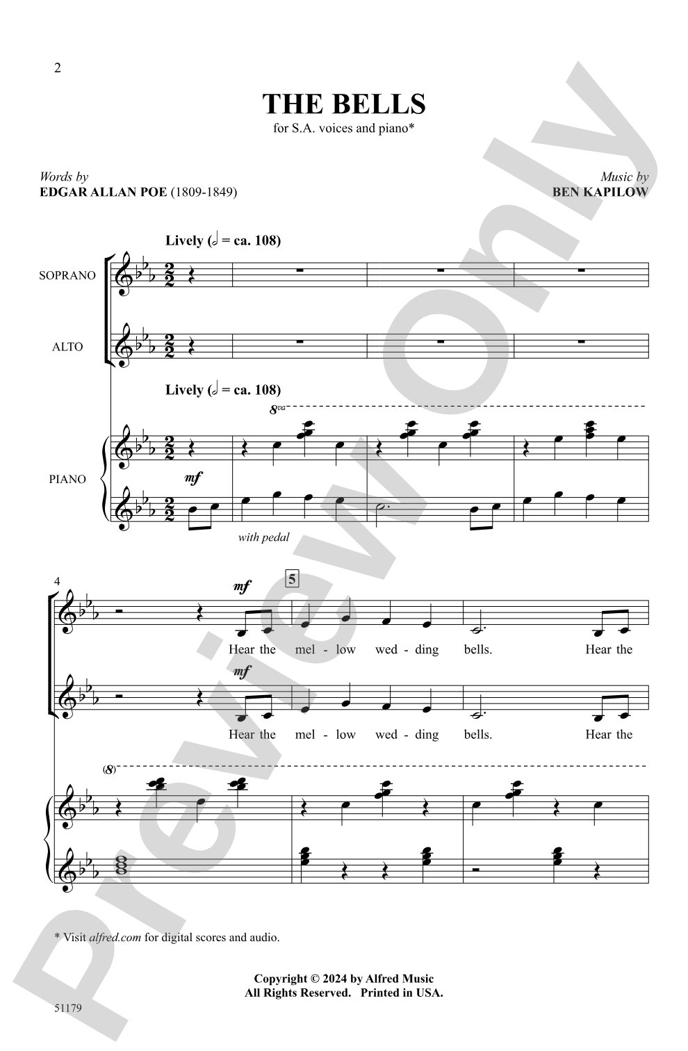 The Bells: SA/2-Part Choral Octavo