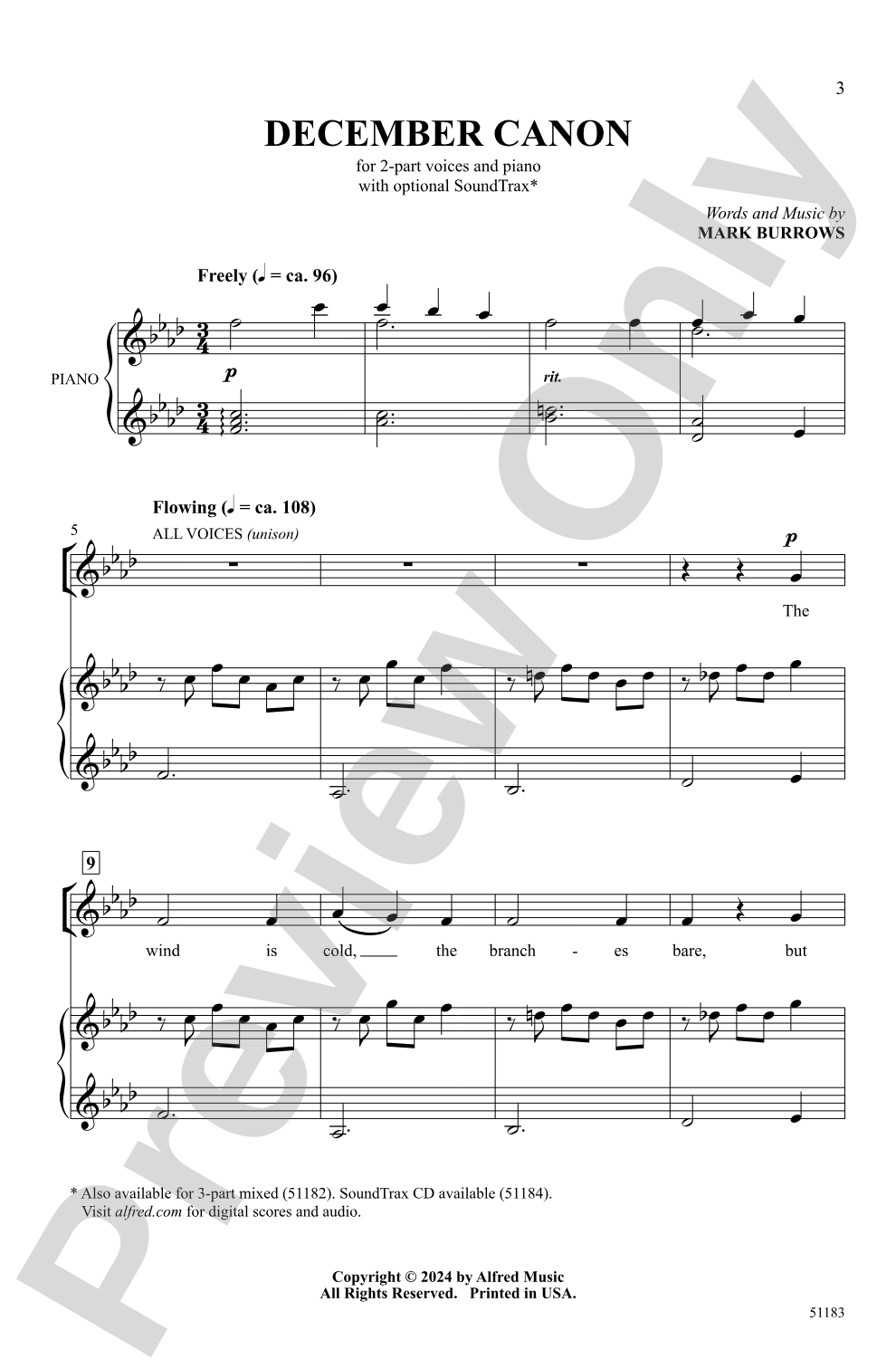 December Canon: 2-Part Choral Octavo