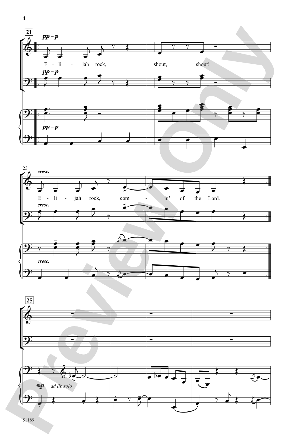 Elijah Rock: SATB Choral Octavo