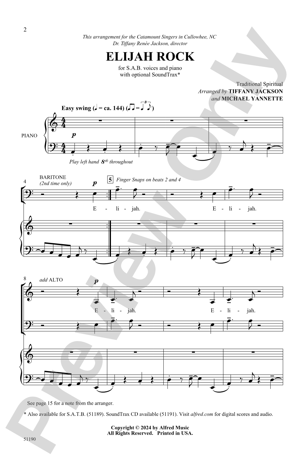 Elijah Rock: SAB Choral Octavo