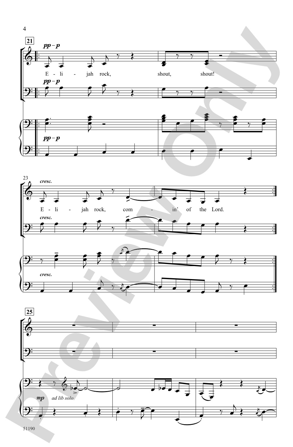 Elijah Rock: SAB Choral Octavo