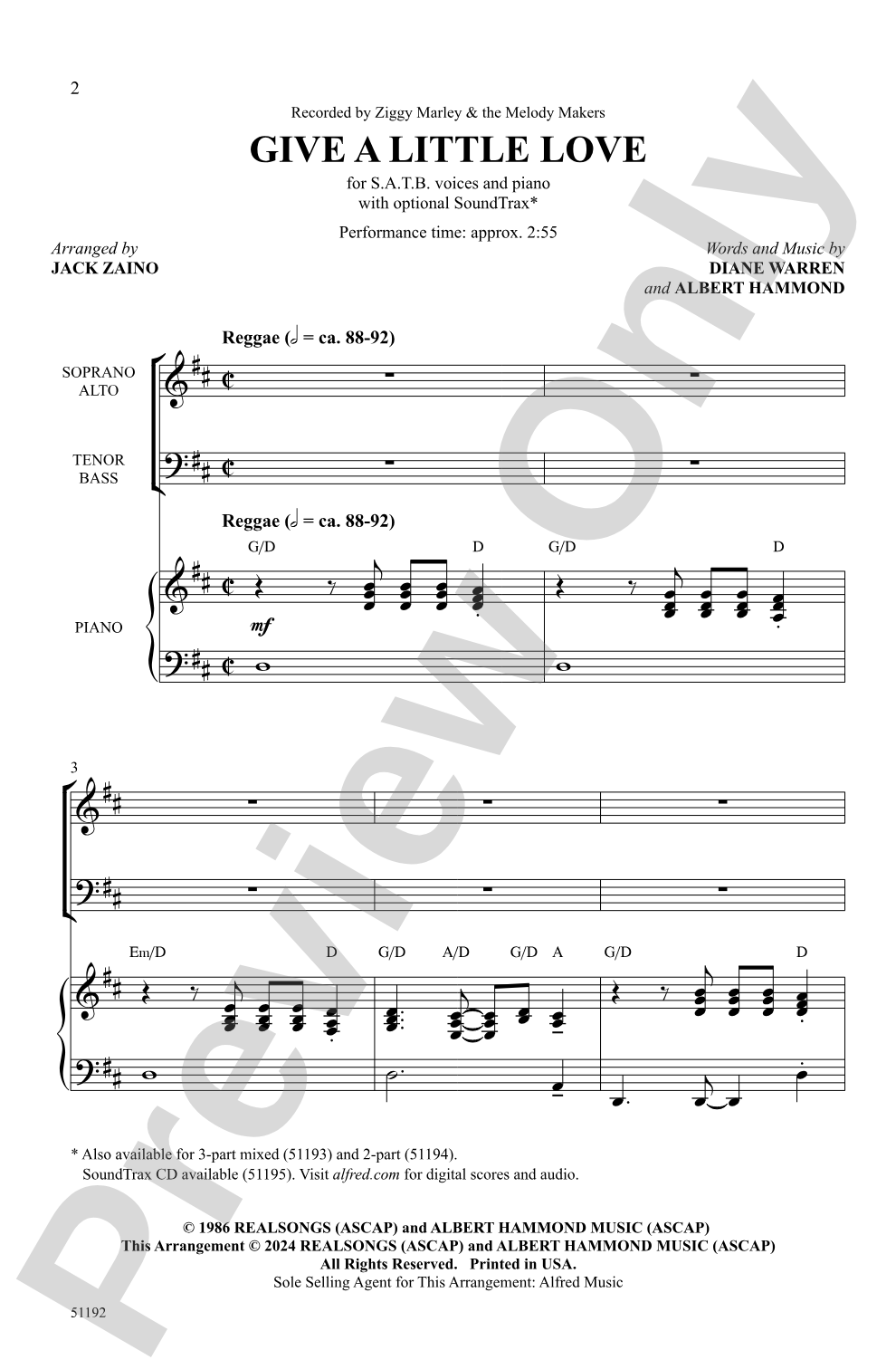 Give a Little Love: SATB Choral Octavo