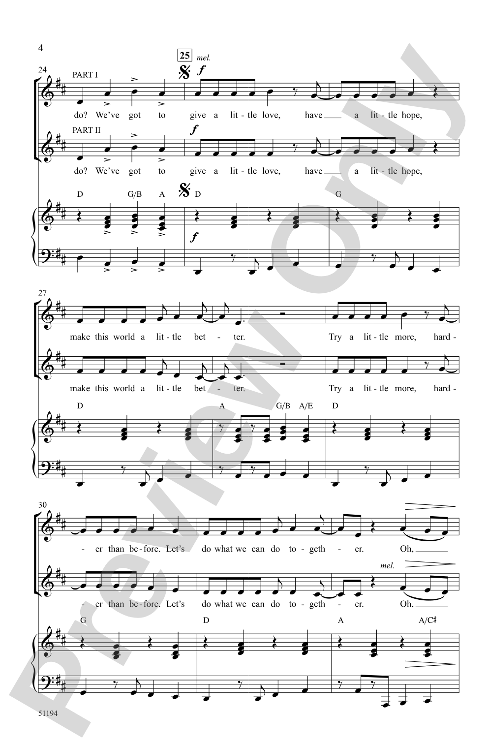 Give a Little Love: 2-Part Choral Octavo