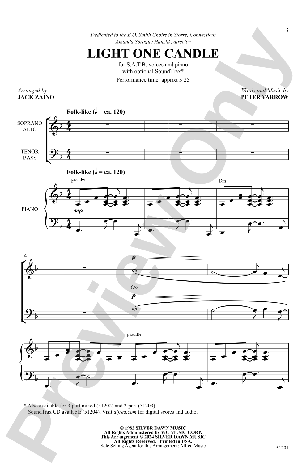 Light One Candle: SATB Choral Octavo