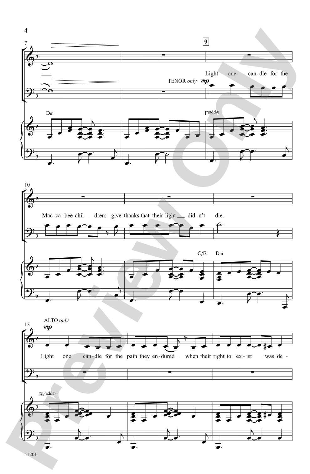 Light One Candle: SATB Choral Octavo