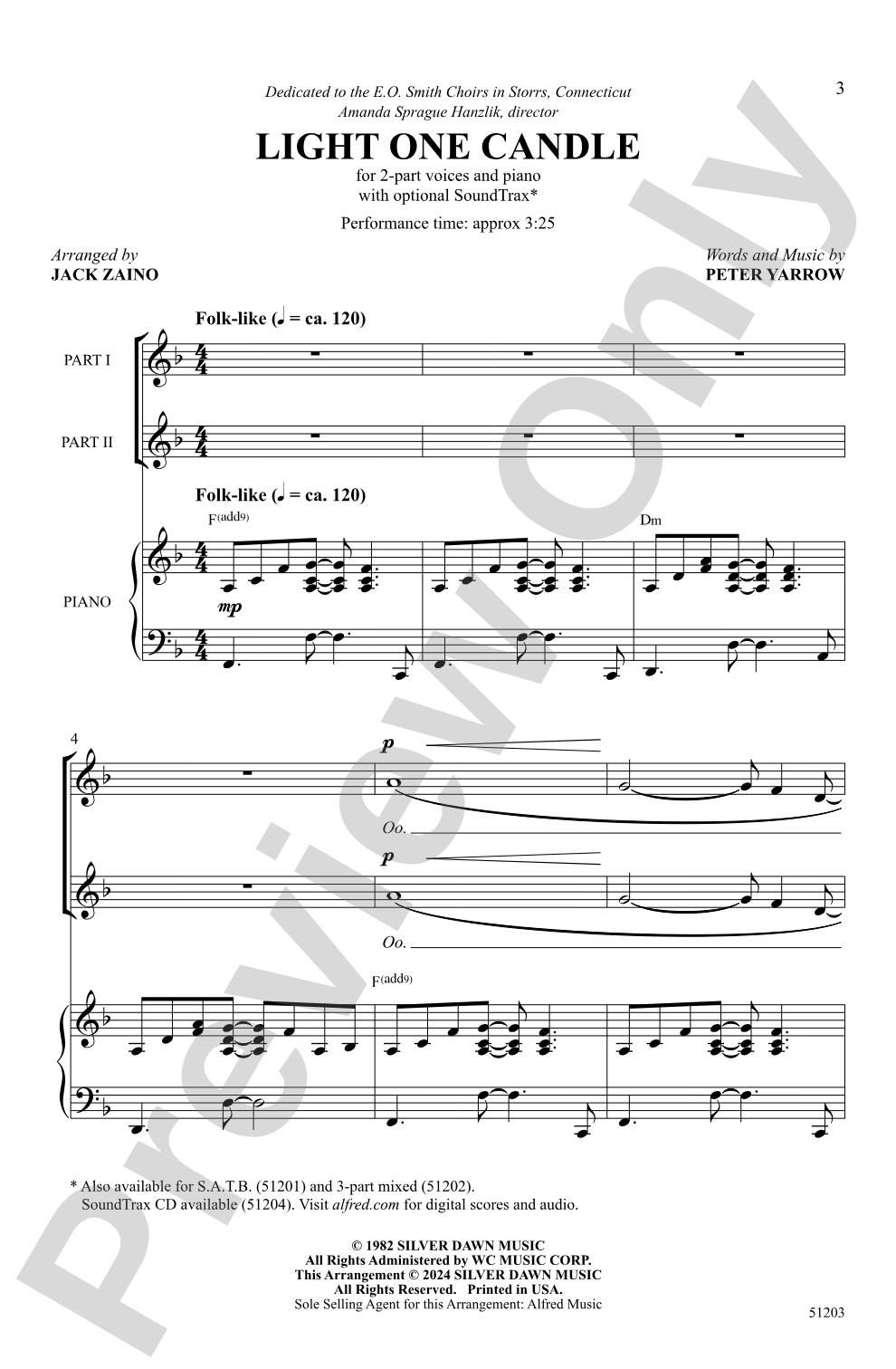 Light One Candle: 2-Part Choral Octavo