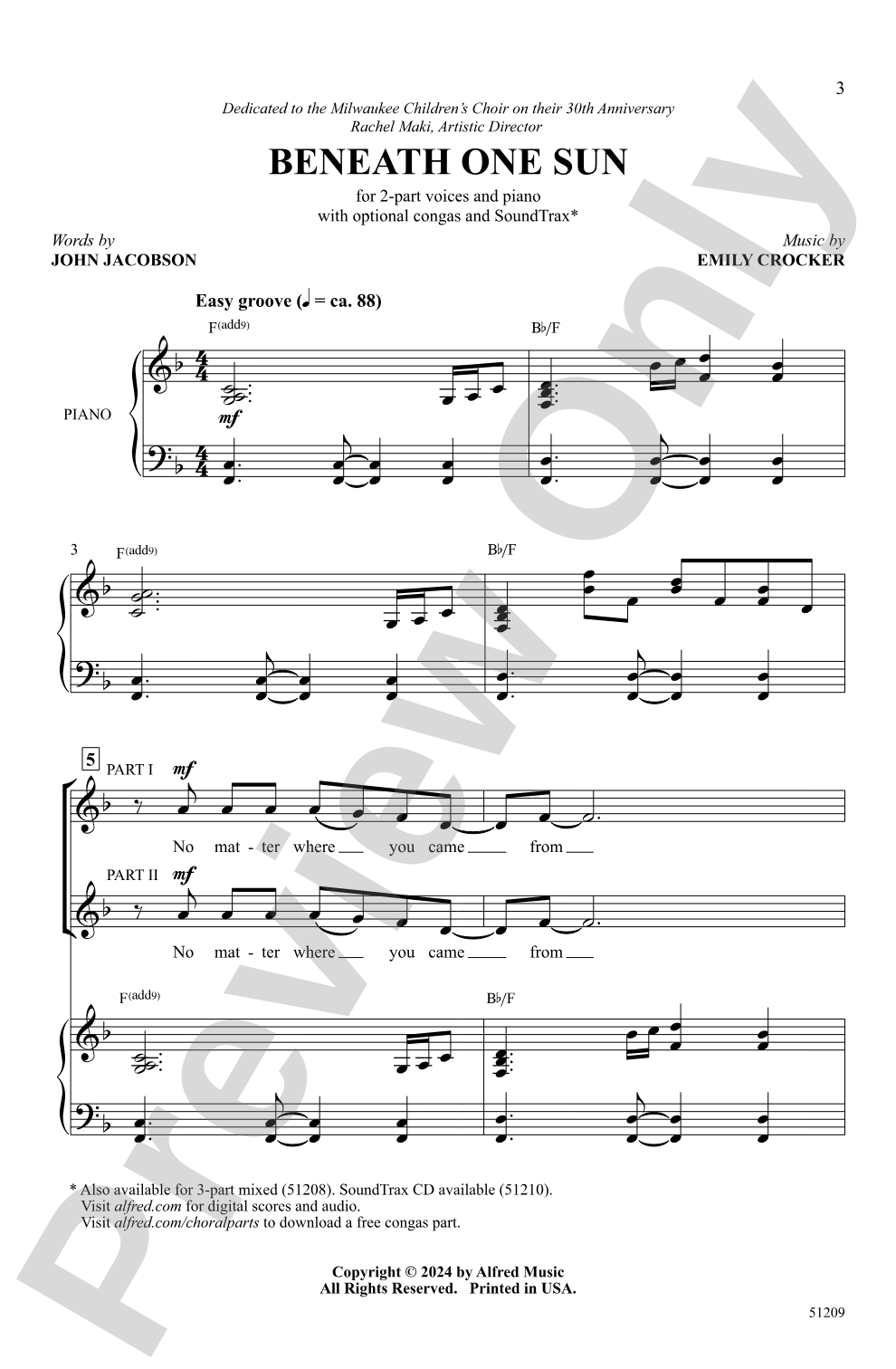 Beneath One Sun: 2-Part Choral Octavo